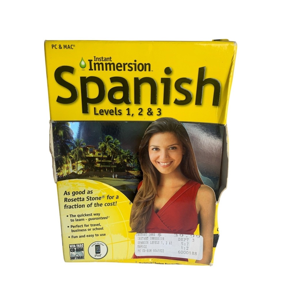 Instant Immersion Spanish Levels 1 2 3 PC Mac CD-ROM Software Language Learning‎